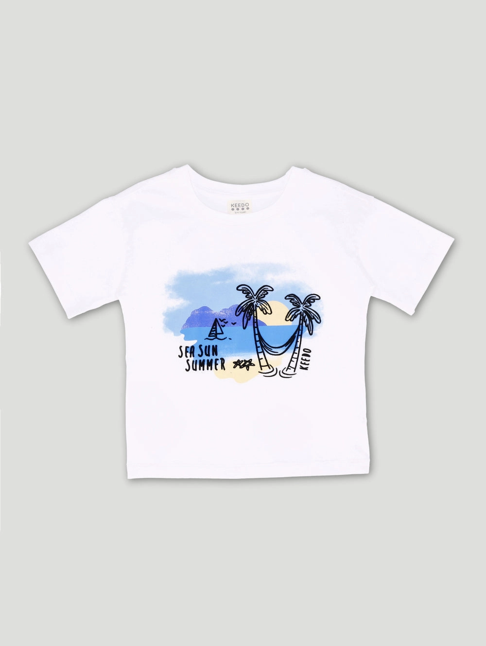 Keedo Boys Sea Summer Tee - White