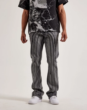 Kilogram Centric Moto Stacked Flare Jeans Nautical - themed fashion Military - inspired fashion