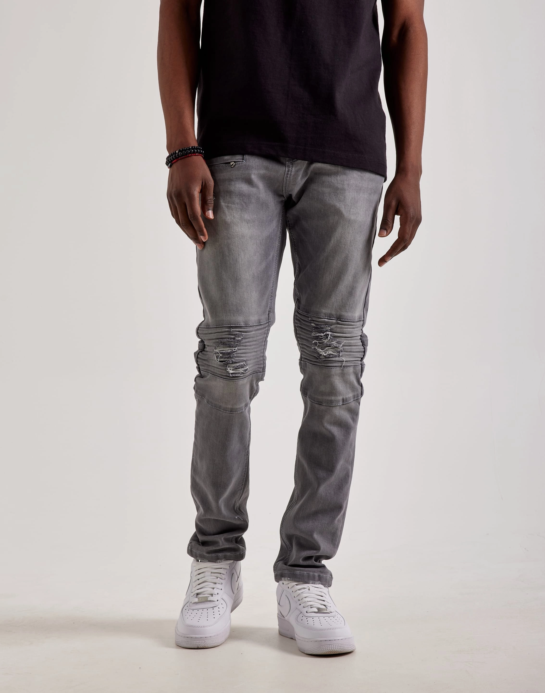 Casual wear options Kilogram Ripped Moto Jeans Spandex - incorporated fashion