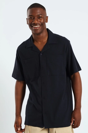 Knit Pocket Shirt - Navy High - end fashion Fashion trends