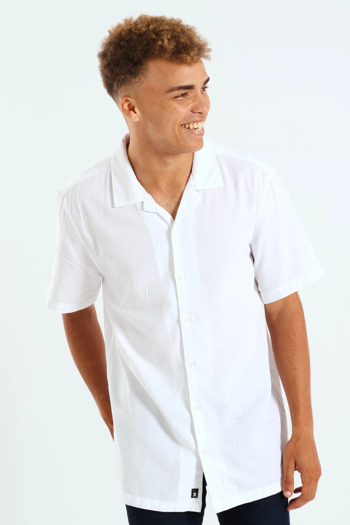 Basketweave Surf Interest Shirt - White Fashion advice Fashion storage (wardrobes, hangers, etc.)