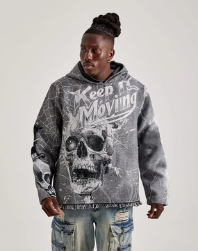 Linen - crafted fashion Majestik Keep It Moving Tapestry Hoodie Runway fashion