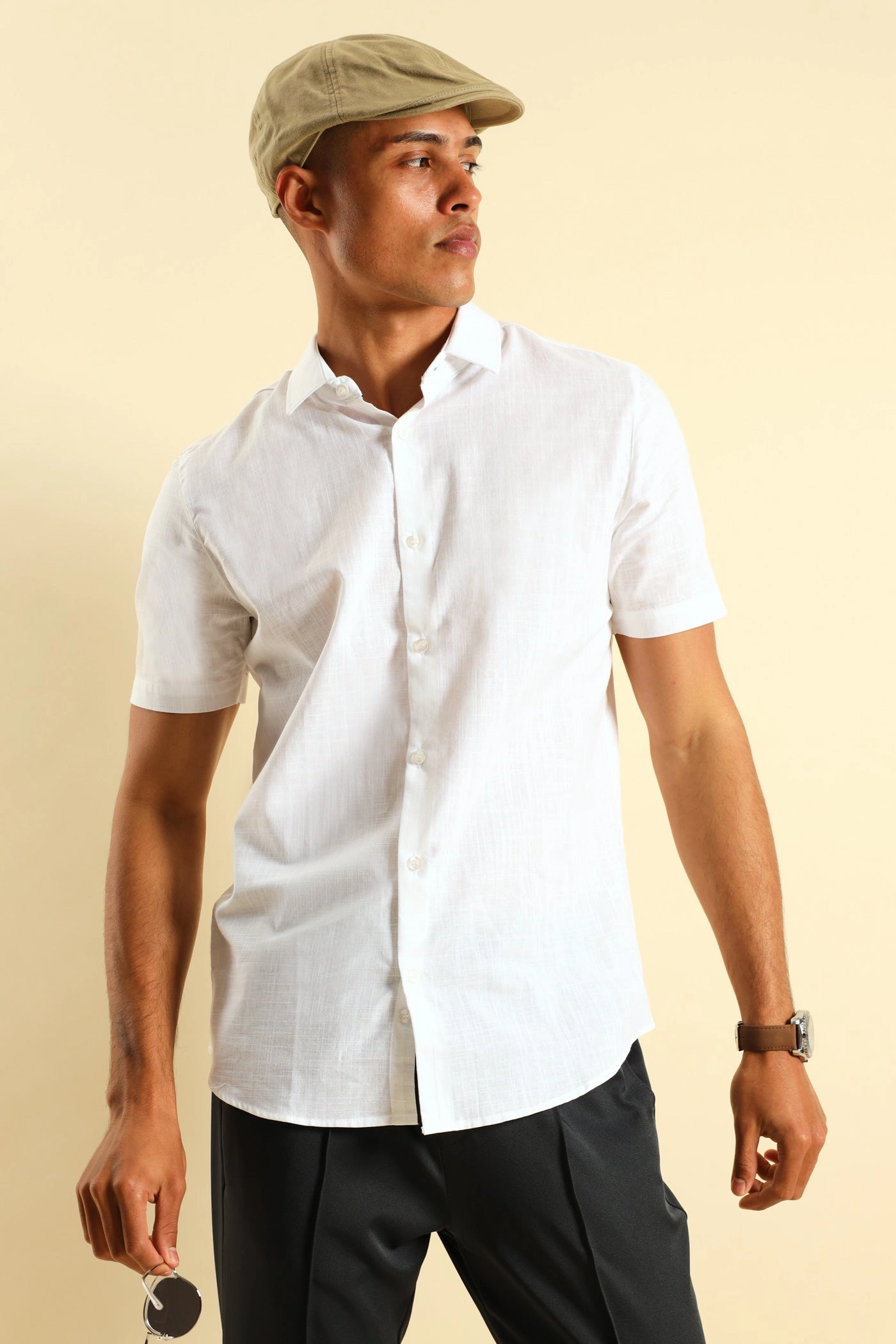 Linen Look Shirt - White Fashion influencers' recommendations Fashion boutiques