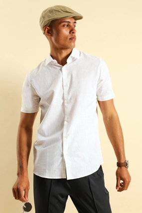 Linen Look Shirt - White Fashion forecasting Fashion customization