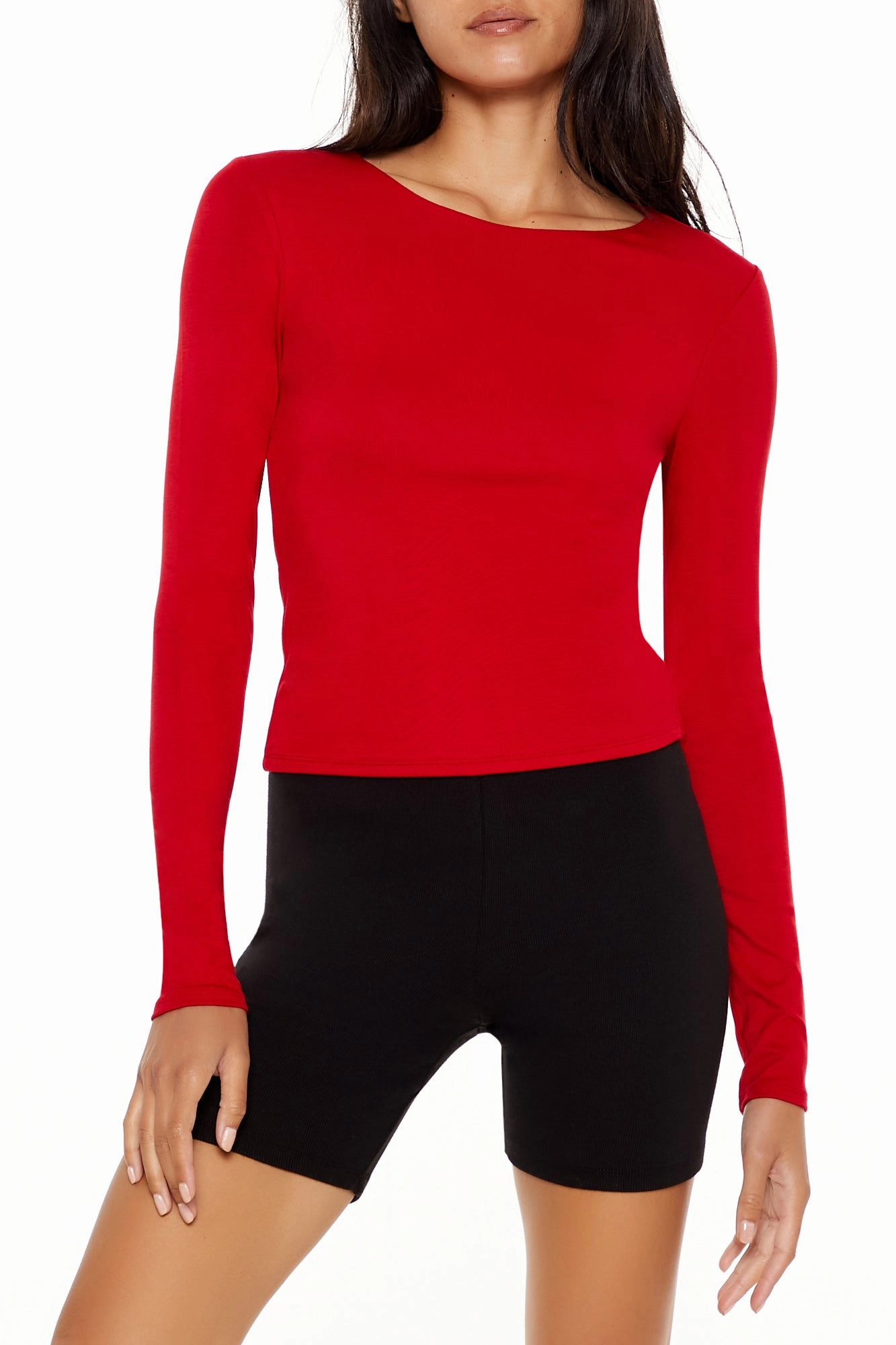 Long Sleeve Knit Shirt - Red