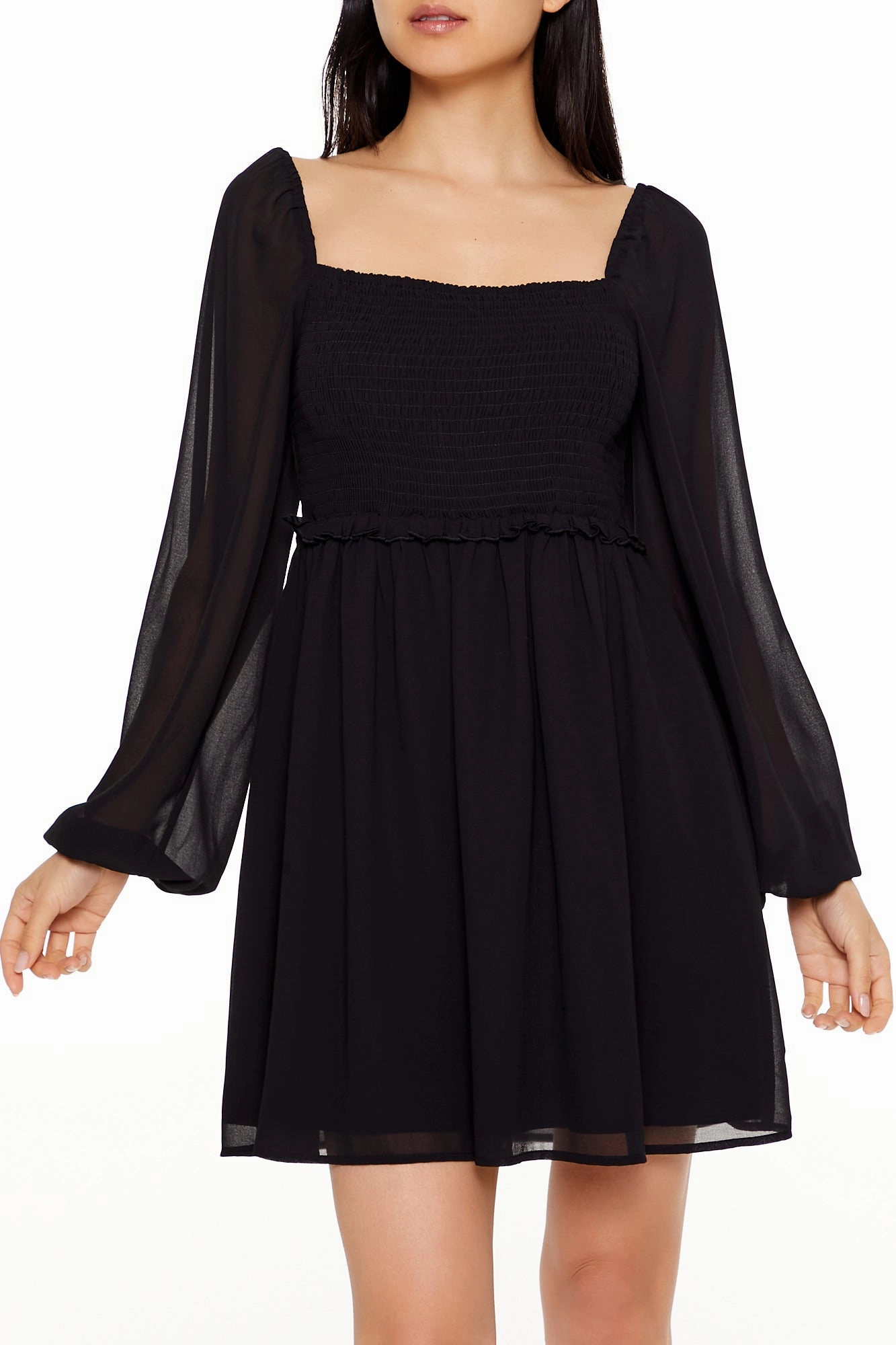 Fashion essentials Long Sleeve Mini Dress - Black Formal wear selections