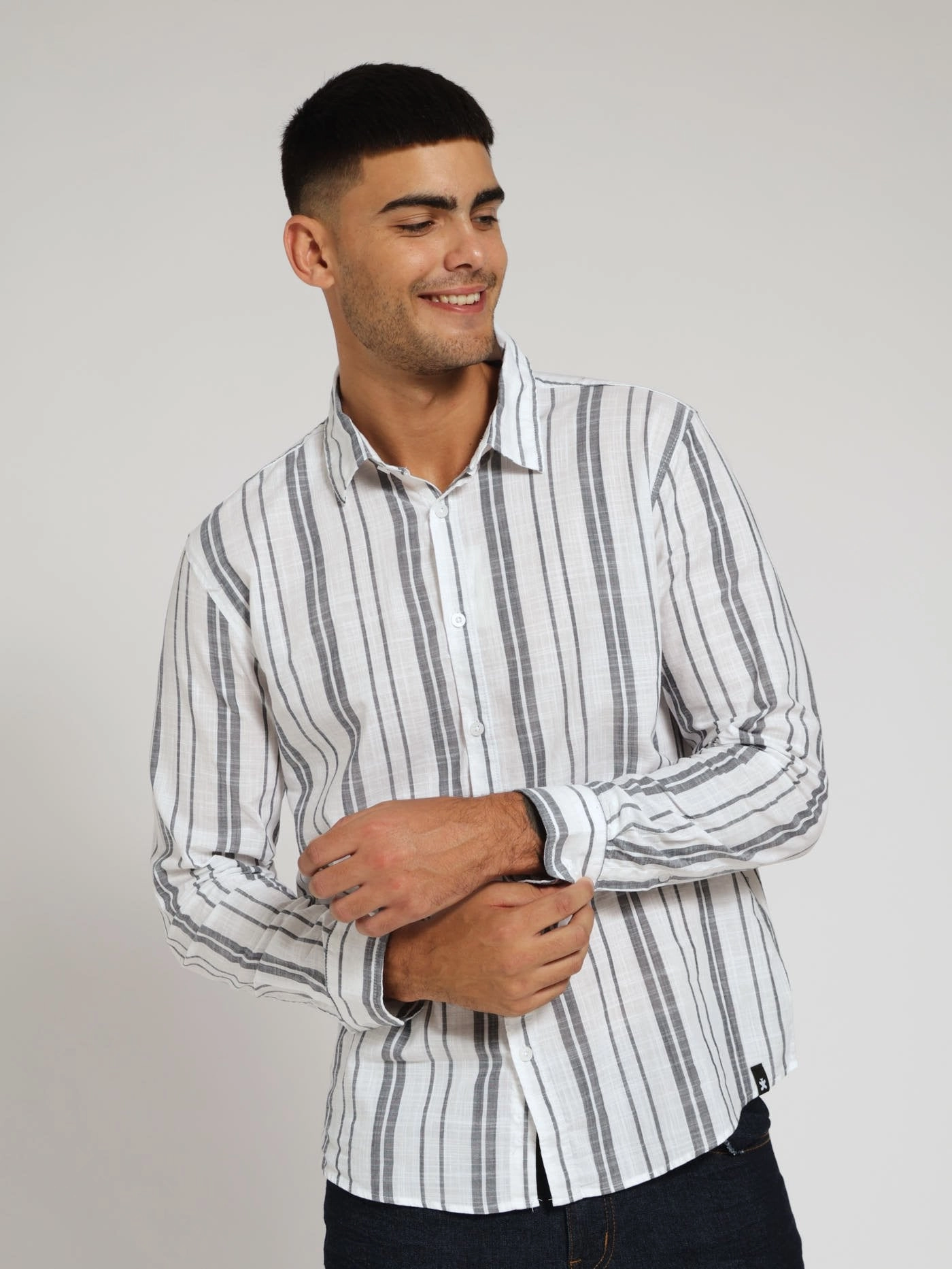 Long Sleeve Stripe Surface Interest Shirt Wardrobe staples Fashion photography