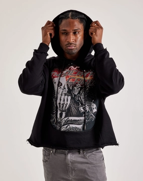 Majestik Death Card Hoodie Budget - friendly fashion Suede - finished fashion