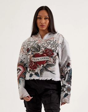 Majestik Fly High Tapestry Cropped Hoodie Fashion-forward items Seasonal wear