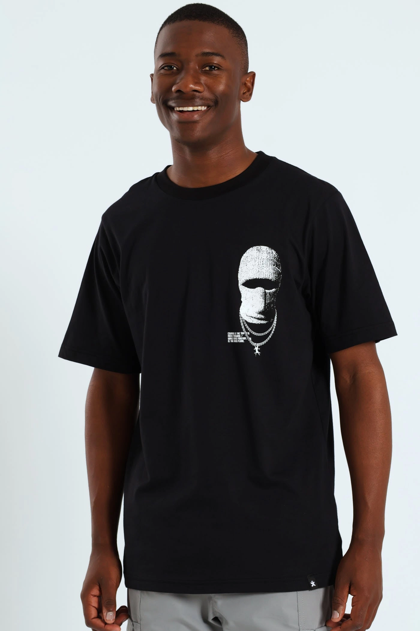 Mask Print Tee - Black
