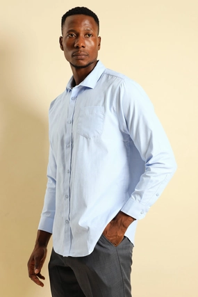 Melange Effect Textured Shirt - Light Blue Lace - detailed fashion Patterned fashion (floral, stripes, etc.)