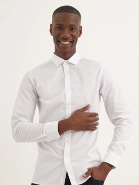 Men's Easy Care Shirt - White Cotton - made fashion Fashion exhibitions