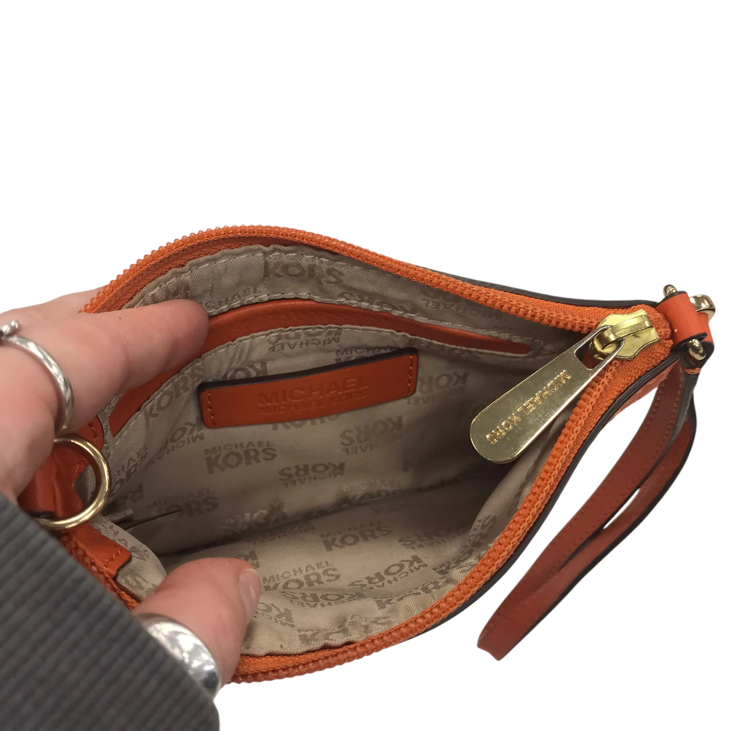 Michael Kors Bags Wristlet Designer By Michael Kors In Tan, Size:Small