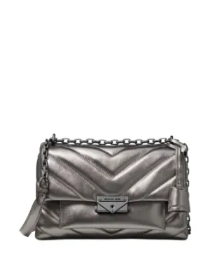 Michael Michael Kors Cece Chevron Quilted Metallic Leather Crossbody Michael Kors Bags