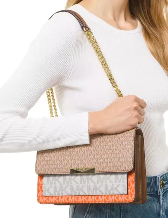 Michael Michael Kors Jade Signature Gusset Shoulder Bag Michael Kors Bags