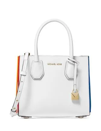 Michael Michael Kors Mercer Rainbow Trim Leather Crossbody Tote Michael Kors Bags