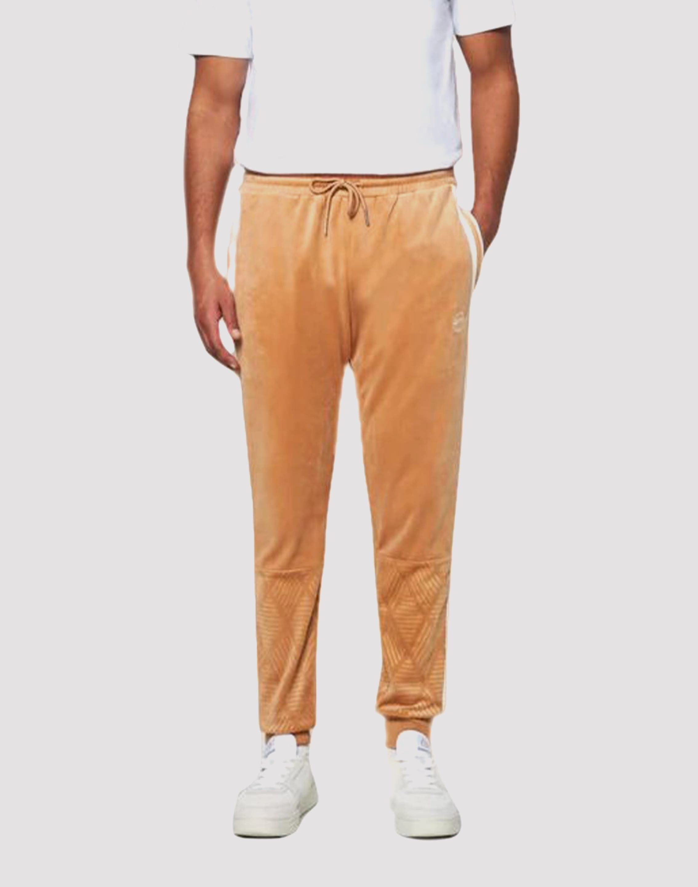 Fashion swaps Sergio Tacchini Operations Inc Debossed Damarindo Velour Track Pants Fashionable goods