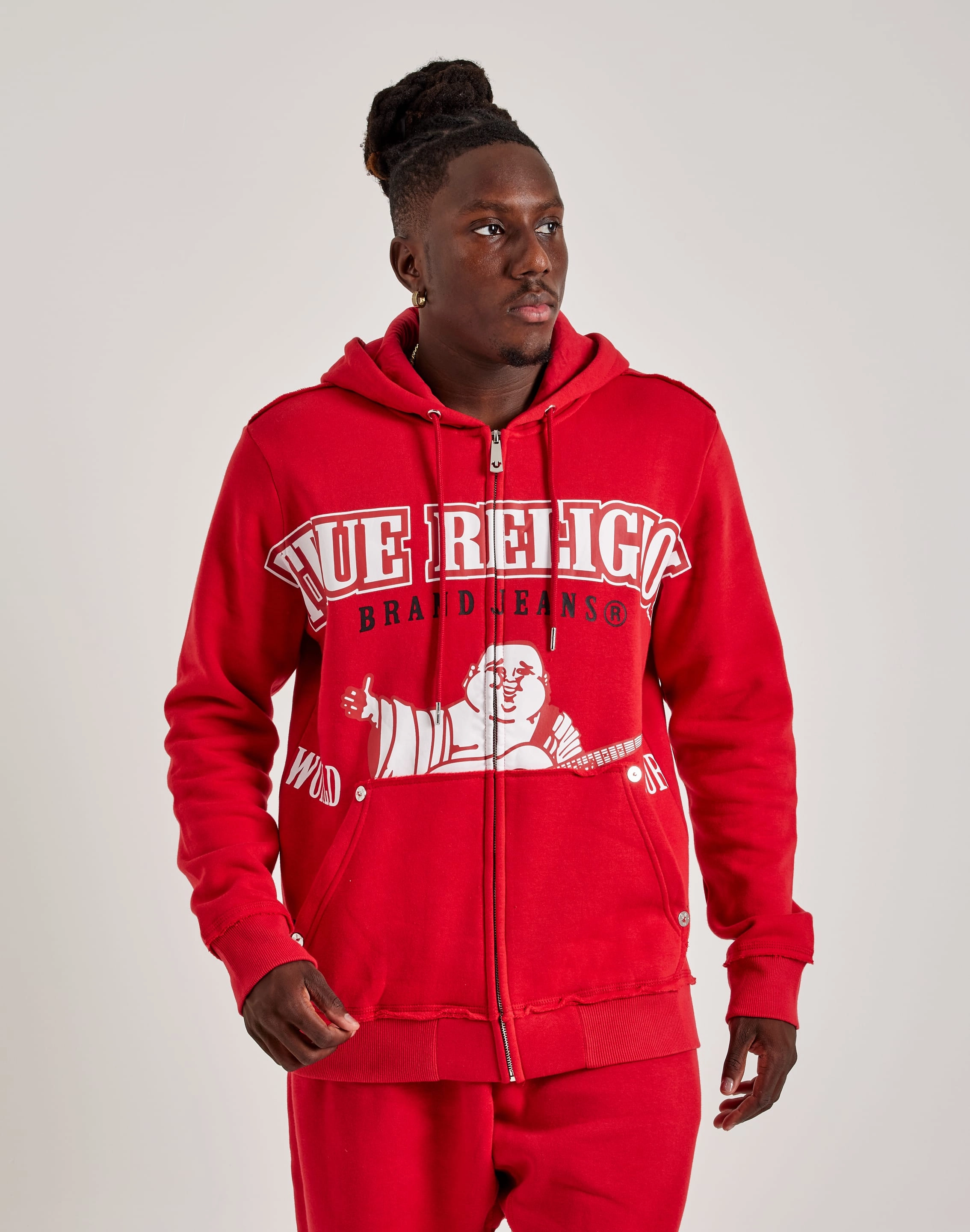Modern fashion True Religion Raw Exaggerated Icon Full-Zip Hoodie Athleisure fashion