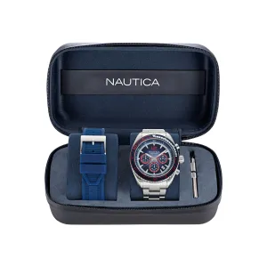 Nautica Key Biscane Stainless Steel And Silicone Watch Box Set Nautica Clothing