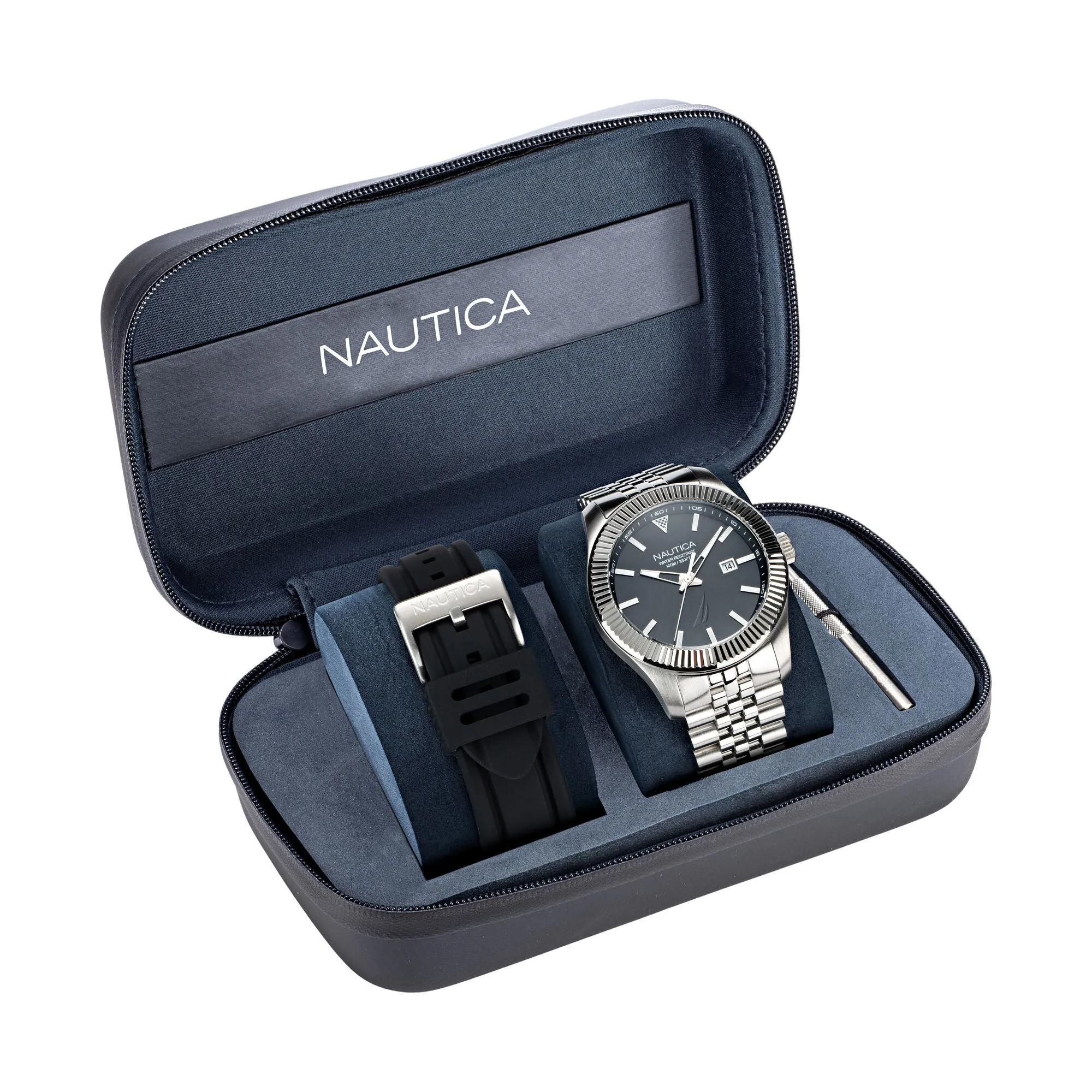Nautica Men's 3-Hand Watch Box Set Multi Nautica
