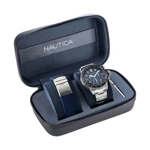 Nautica Men's Bfc Stainless Steel And Silicone Watch Box Set Multi Nautica