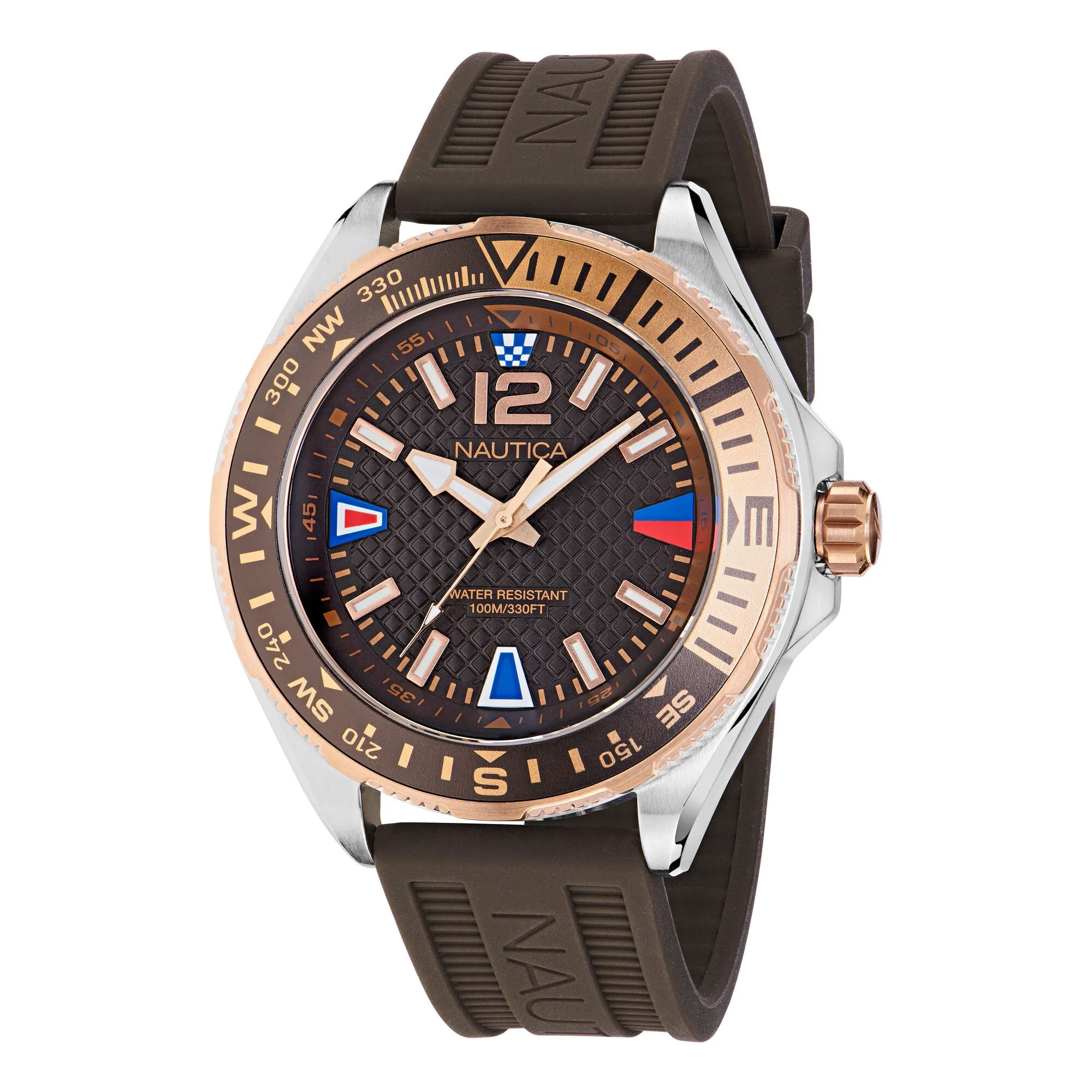 Nautica Men's Clearwater Beach 3-Hand Silicone Watch Multi Nautica