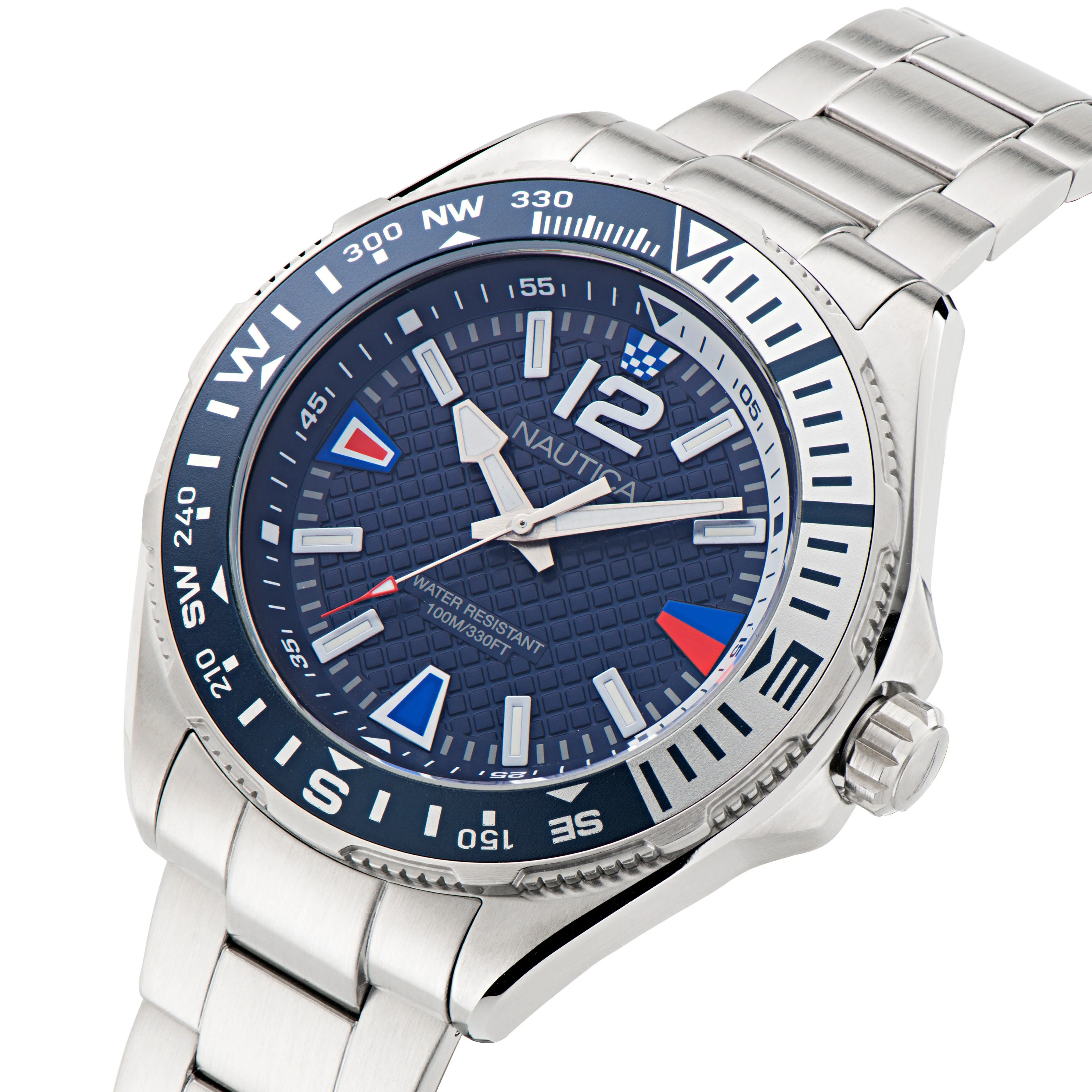 Nautica Mens Clearwater Beach 3-Hand Stainless Steel Watch Nautica Clothing