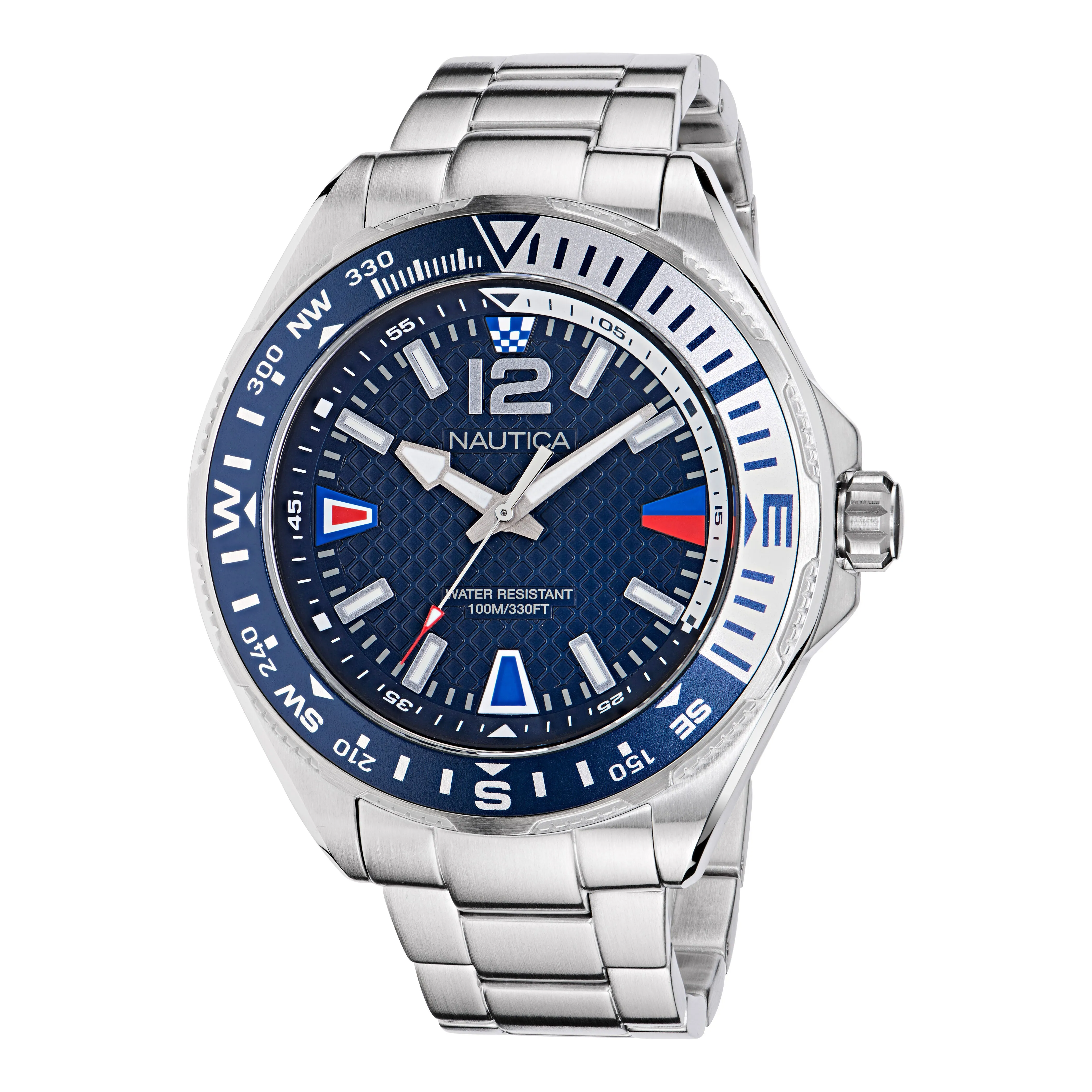 Nautica Mens Clearwater Beach 3-Hand Stainless Steel Watch Nautica Clothing