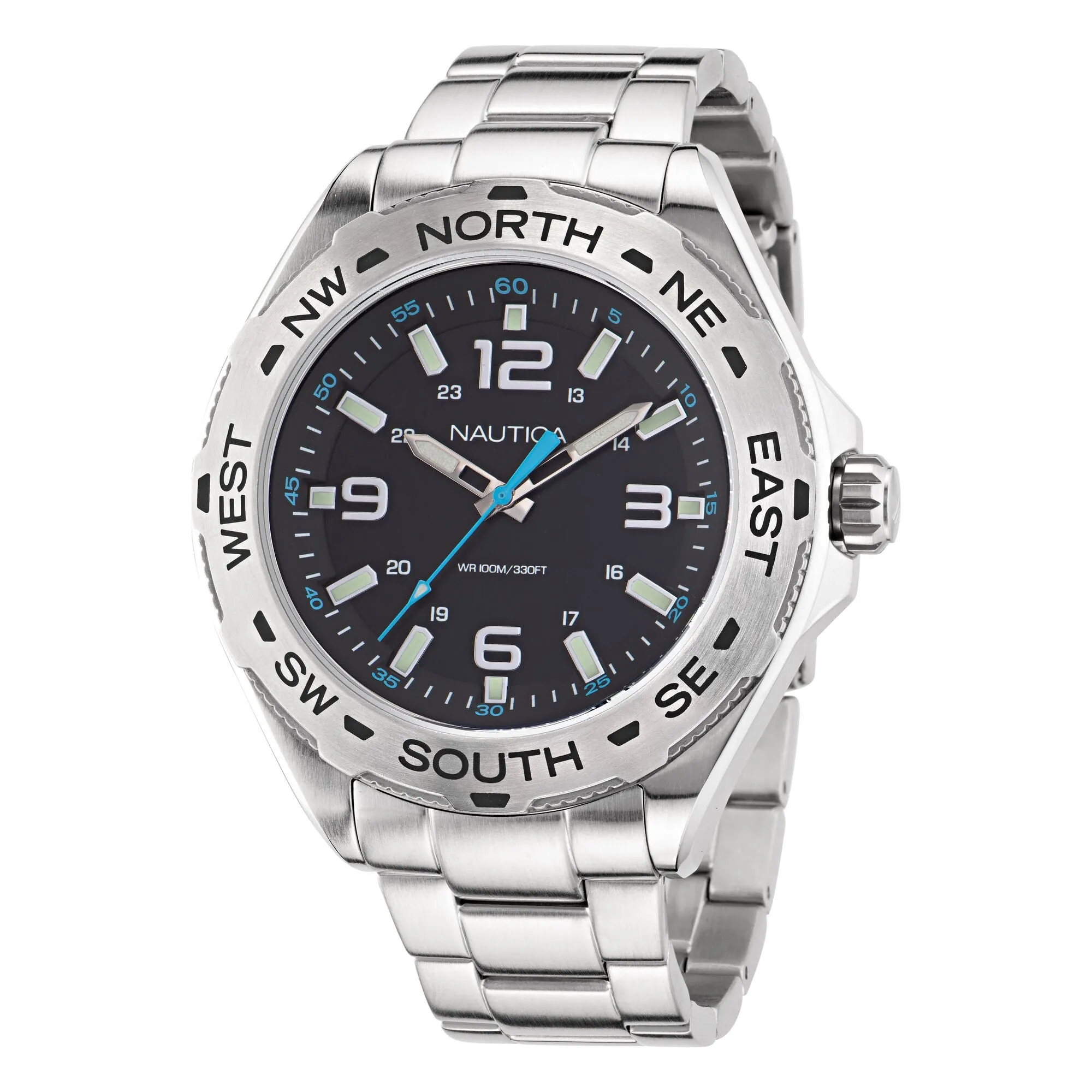 Nautica Men's Clearwater Beach Recycled Stainless Steel 3-Hand Watch Multi Nautica