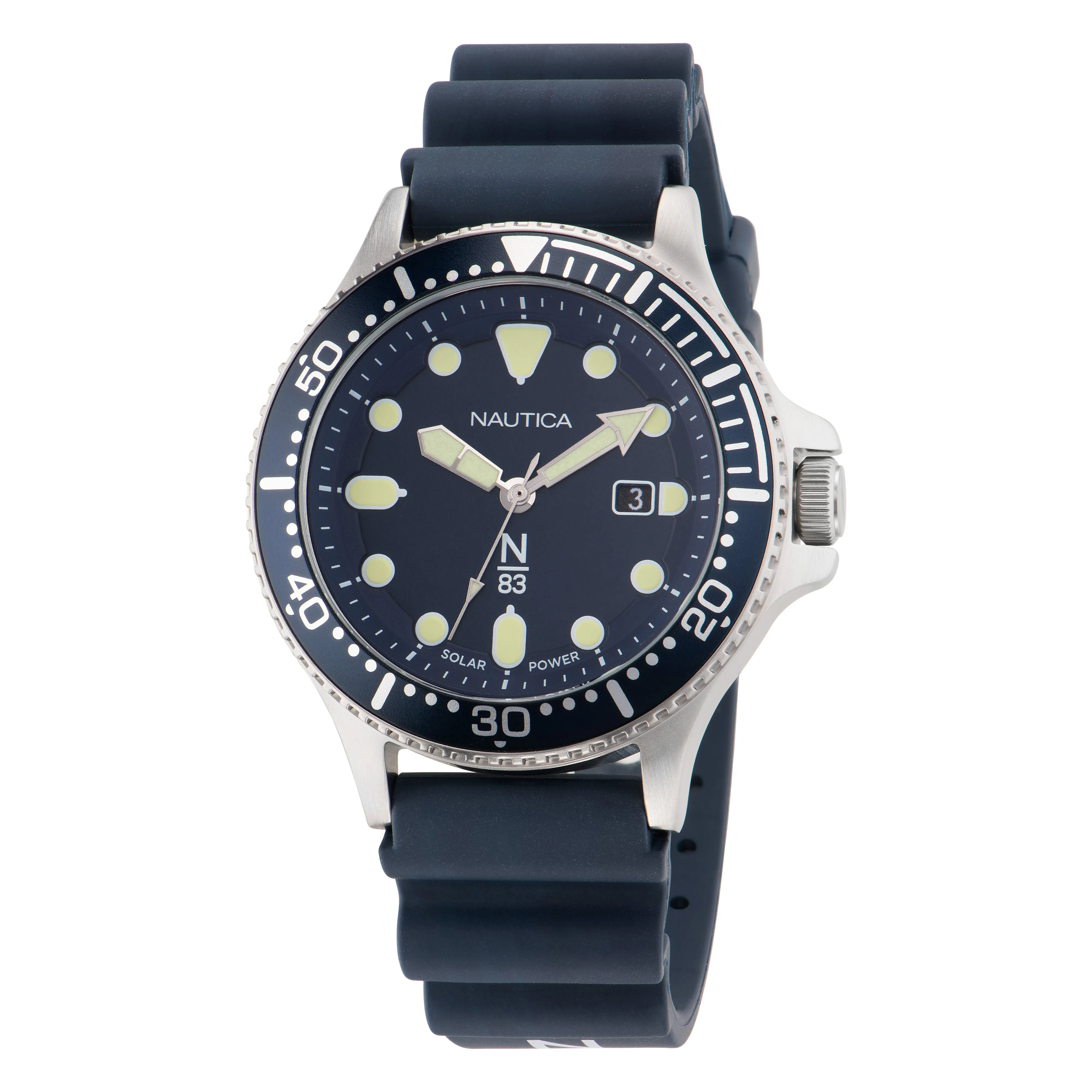 Nautica Mens Cocoa Beach Solar-Powered Recycled 3-Hand Watch Nautica Clothing