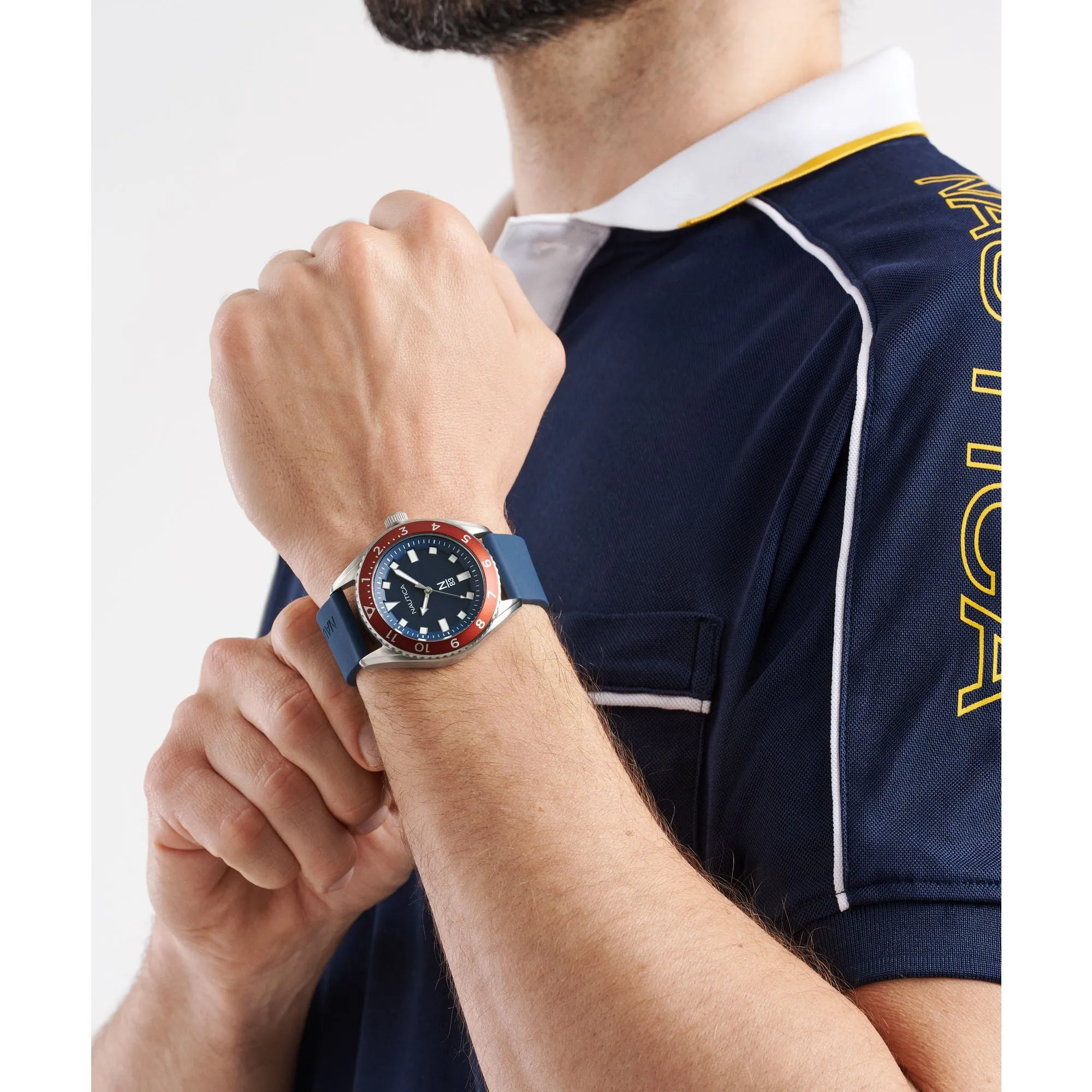 Nautica Mens Finn World 3-Hand Silicone Watch Nautica Clothing