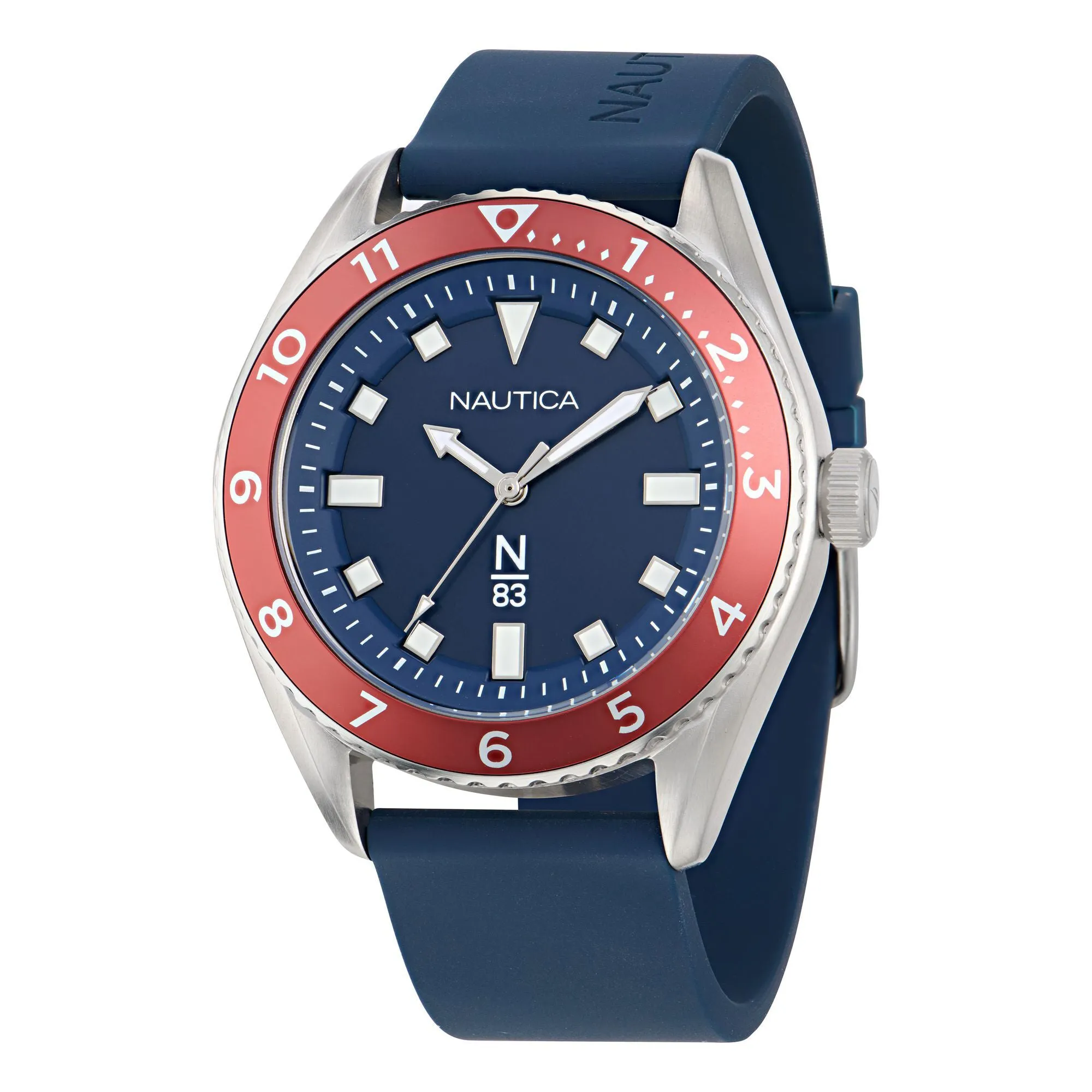 Nautica Mens Finn World 3-Hand Silicone Watch Nautica Clothing