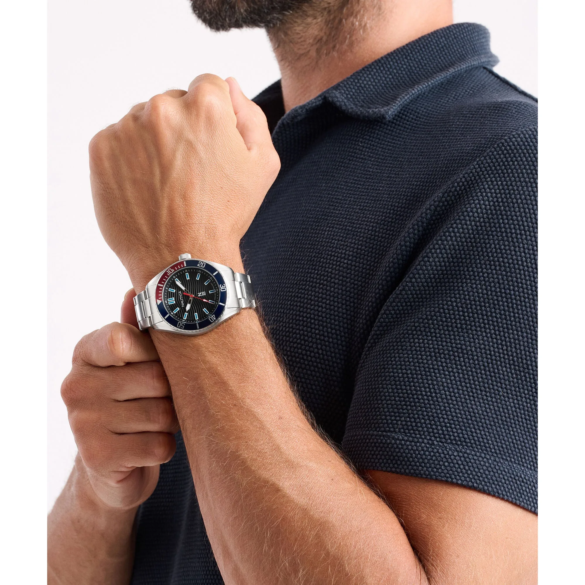 Nautica Mens Finn World Stainless Steel Watch Nautica Clothing