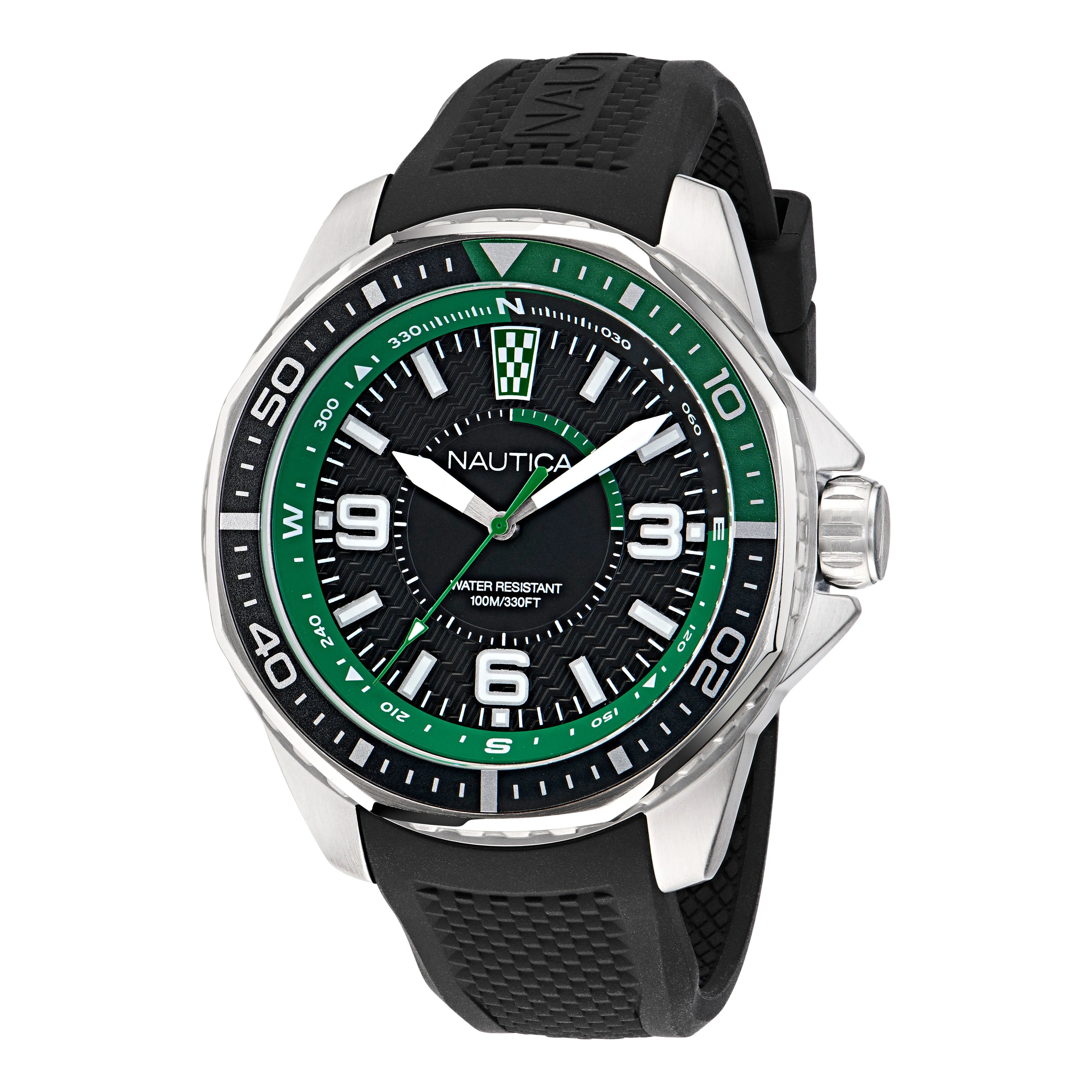 Nautica Mens Koh May Bay 3-Hand Silicone Watch Nautica Clothing
