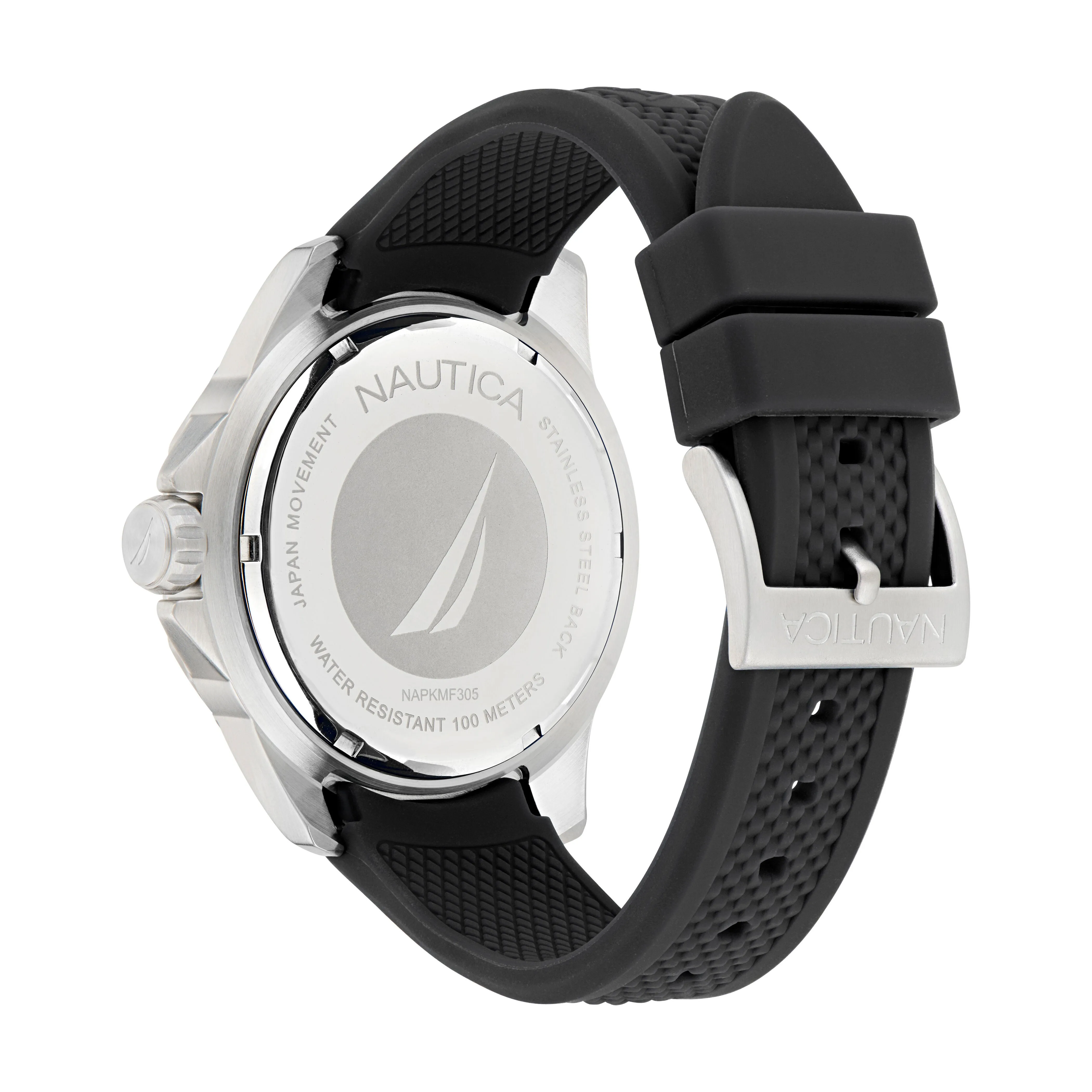 Nautica Mens Koh May Bay 3-Hand Silicone Watch Nautica Clothing