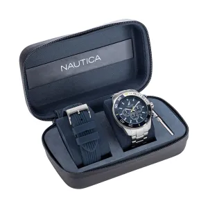 Nautica Mens Nautica One Recycled Stainless Steel And Silicone Watch Box Set Nautica Clothing