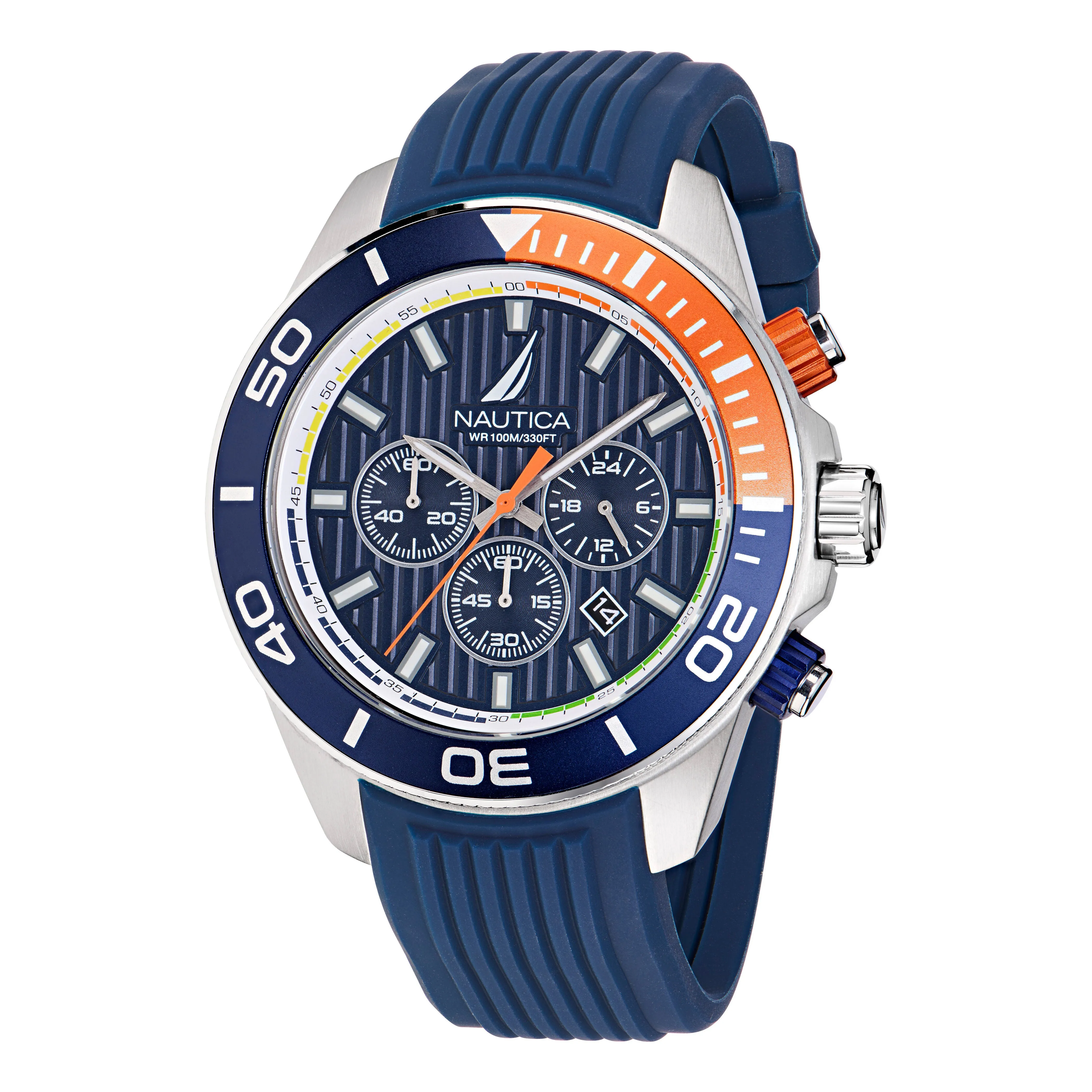 Nautica Mens Nautica One Silicone Chronograph Watch Nautica Clothing