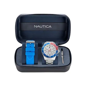 Nautica Mens Nautica One Stainless Steel And Silicone Watch Box Set Nautica Clothing