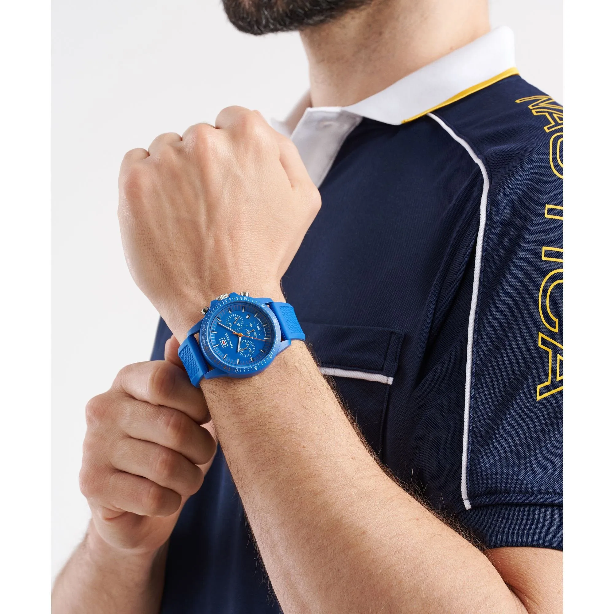 Nautica Mens Nautica One Wheat Fiber Strap 3-Hand Watch Nautica Clothing