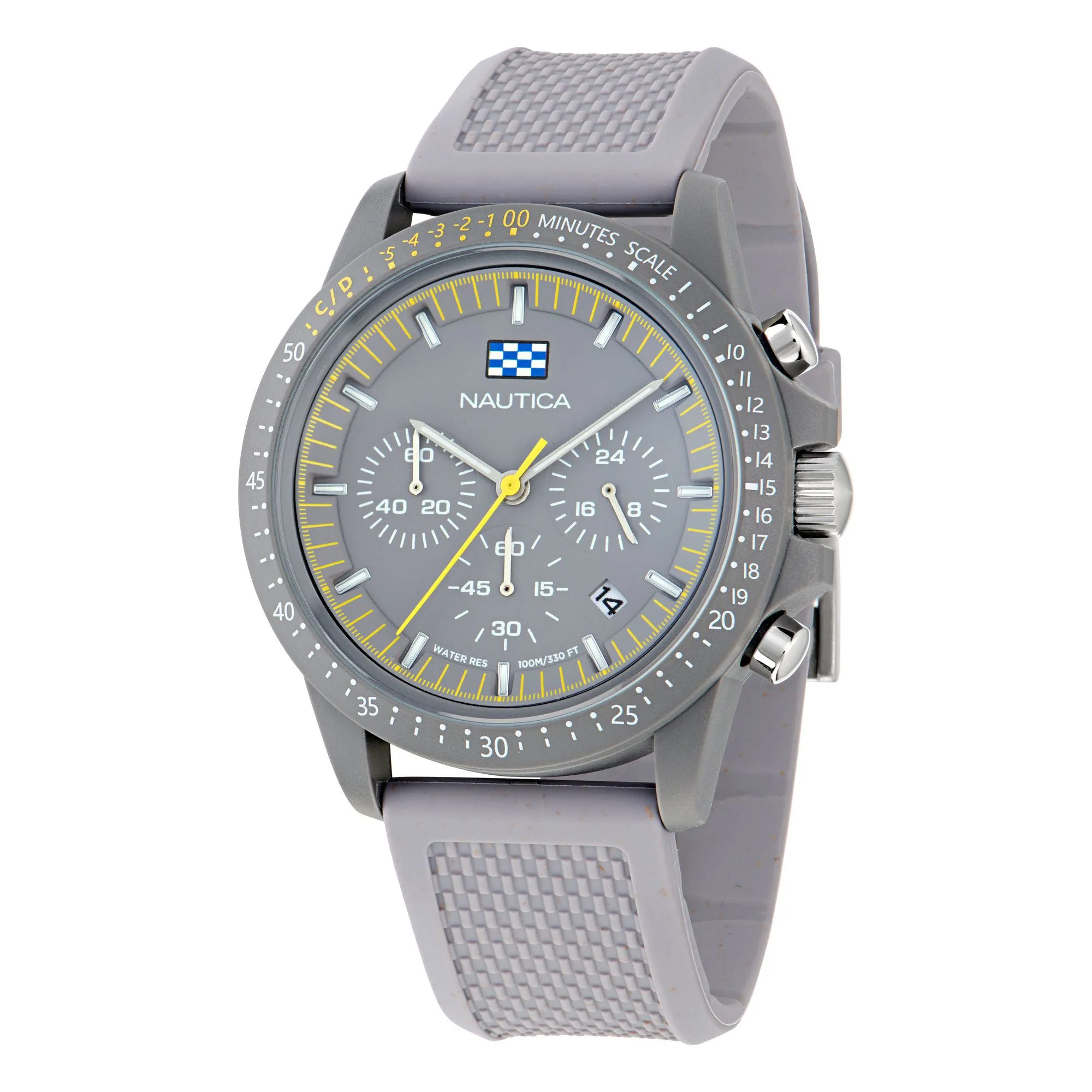Nautica Mens Nautica One Wheat Fiber Strap 3-Hand Watch Nautica Clothing