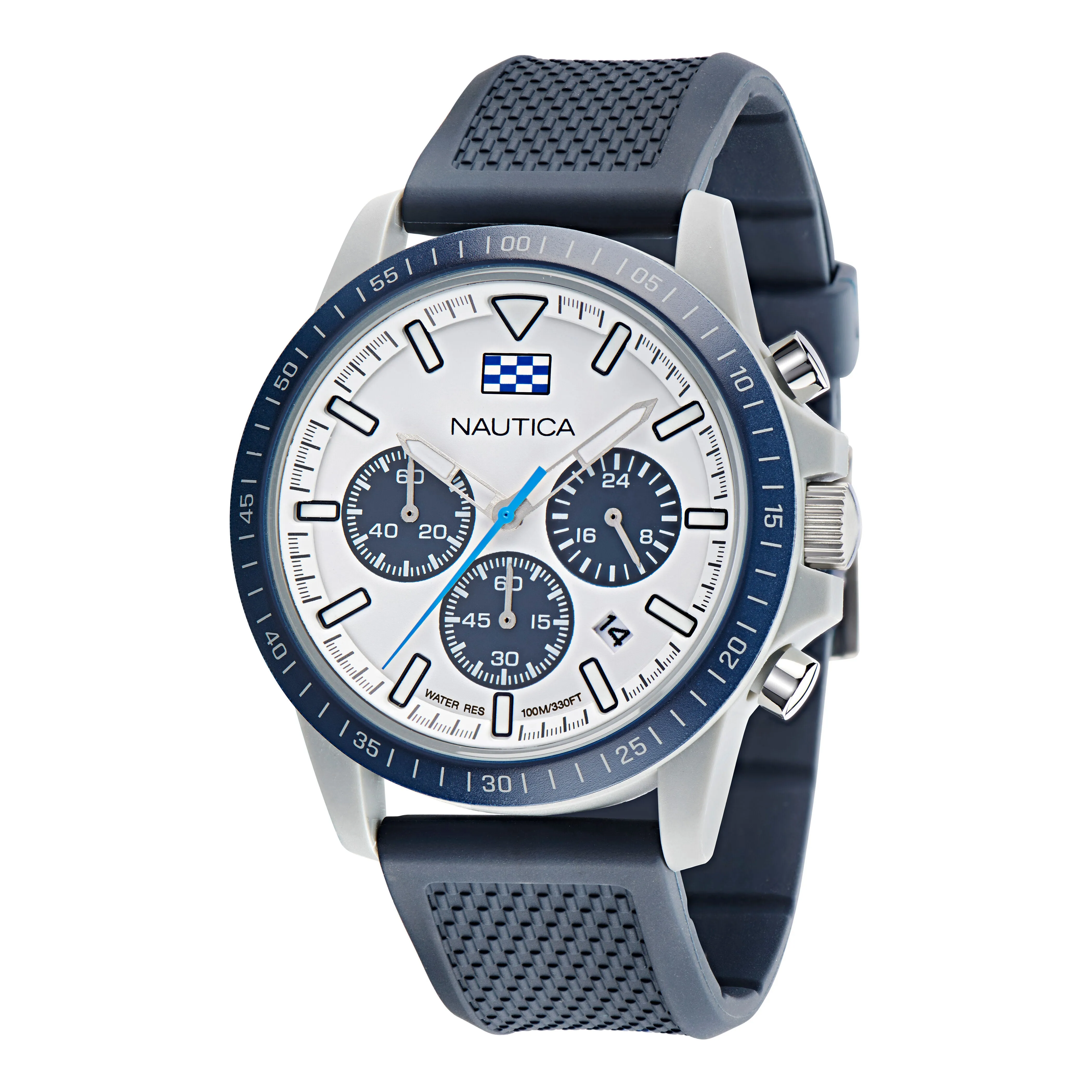 Nautica Mens Nautica One Wheat Fiber Strap Chronograph Watch Nautica Clothing