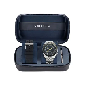 Nautica Men's Nautica Vintage Stainless Steel And Silicone Watch Box Set Multi Nautica