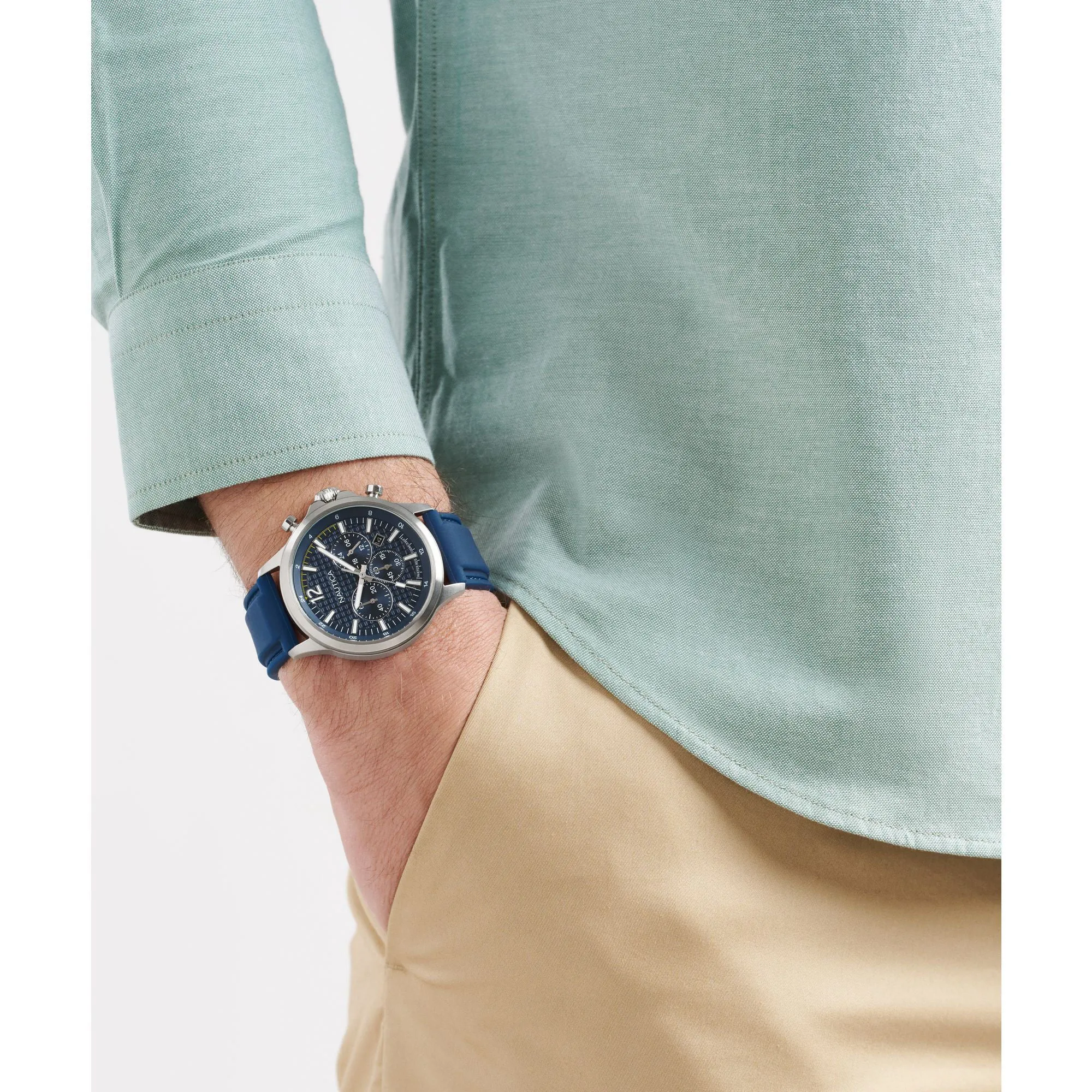 Nautica Mens Nct Blue Ocean Silicone Watch Nautica Clothing