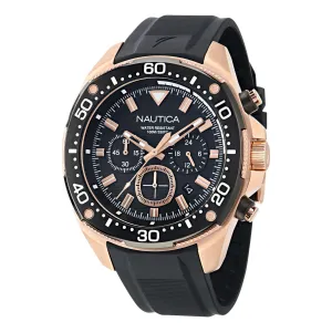 Nautica Mens Nct Blue Sail Chronograph Silicone Watch Nautica Clothing