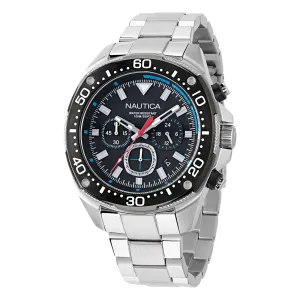 Nautica Mens Nct Blue Sail Chronograph Stainless Steel Watch Nautica Clothing