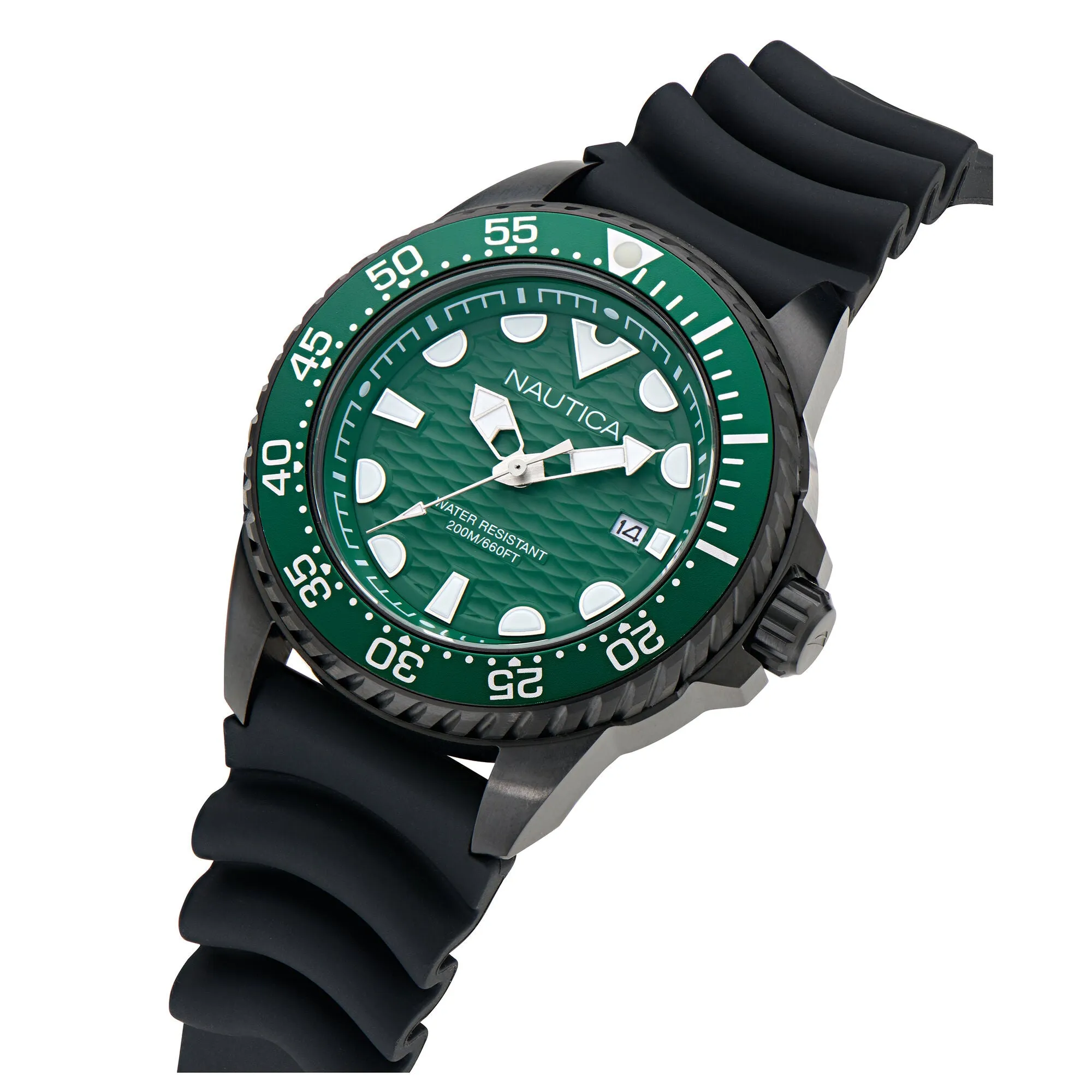 Nautica Mens Nct Sea Dive Silicone Strap 3-Hand Watch Nautica Clothing