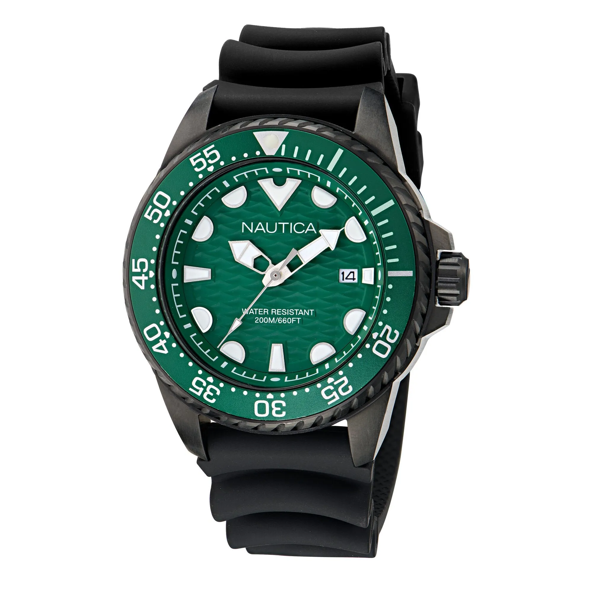 Nautica Mens Nct Sea Dive Silicone Strap 3-Hand Watch Nautica Clothing