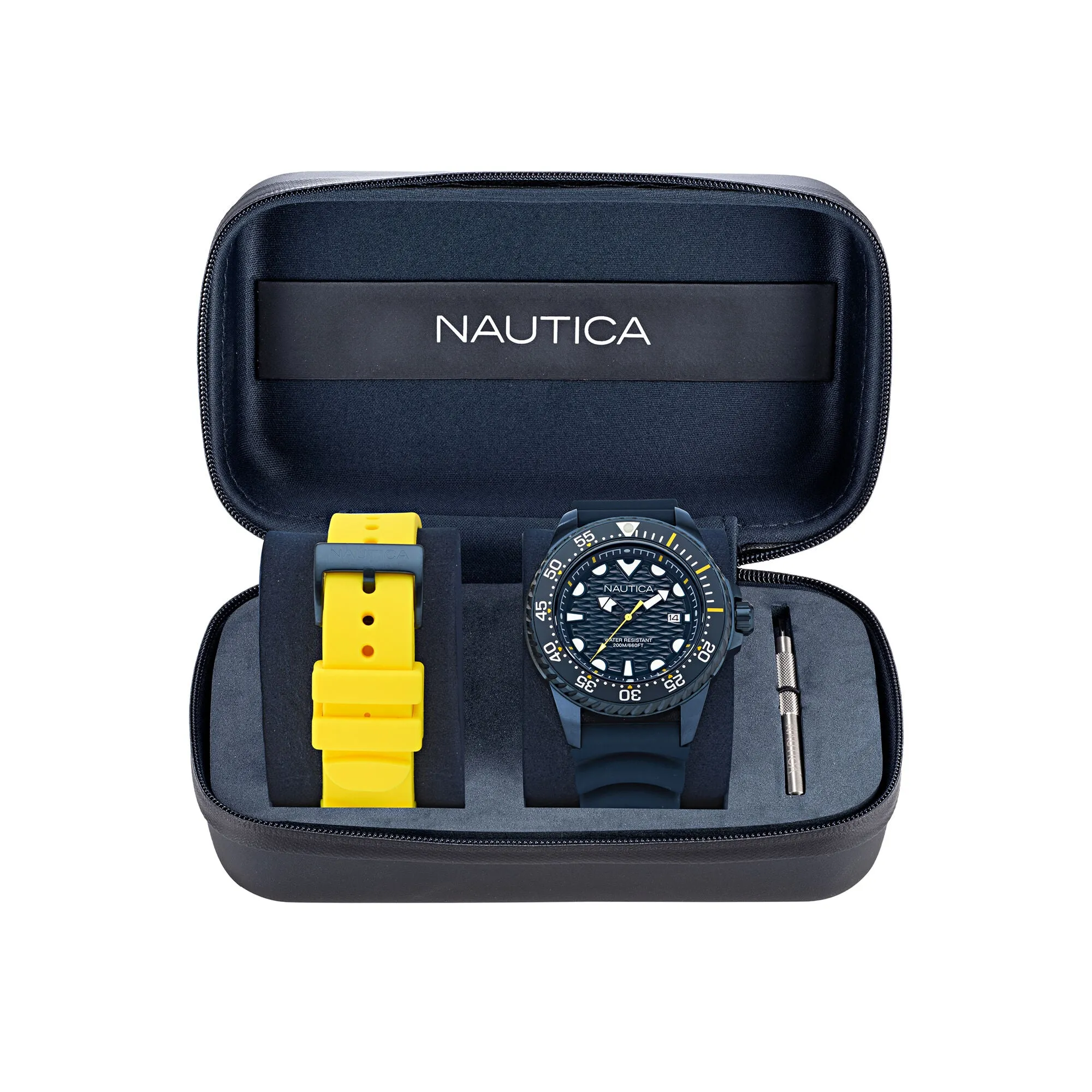Nautica Mens Nct Sea Dive Silicone Watch Box Set Nautica Clothing
