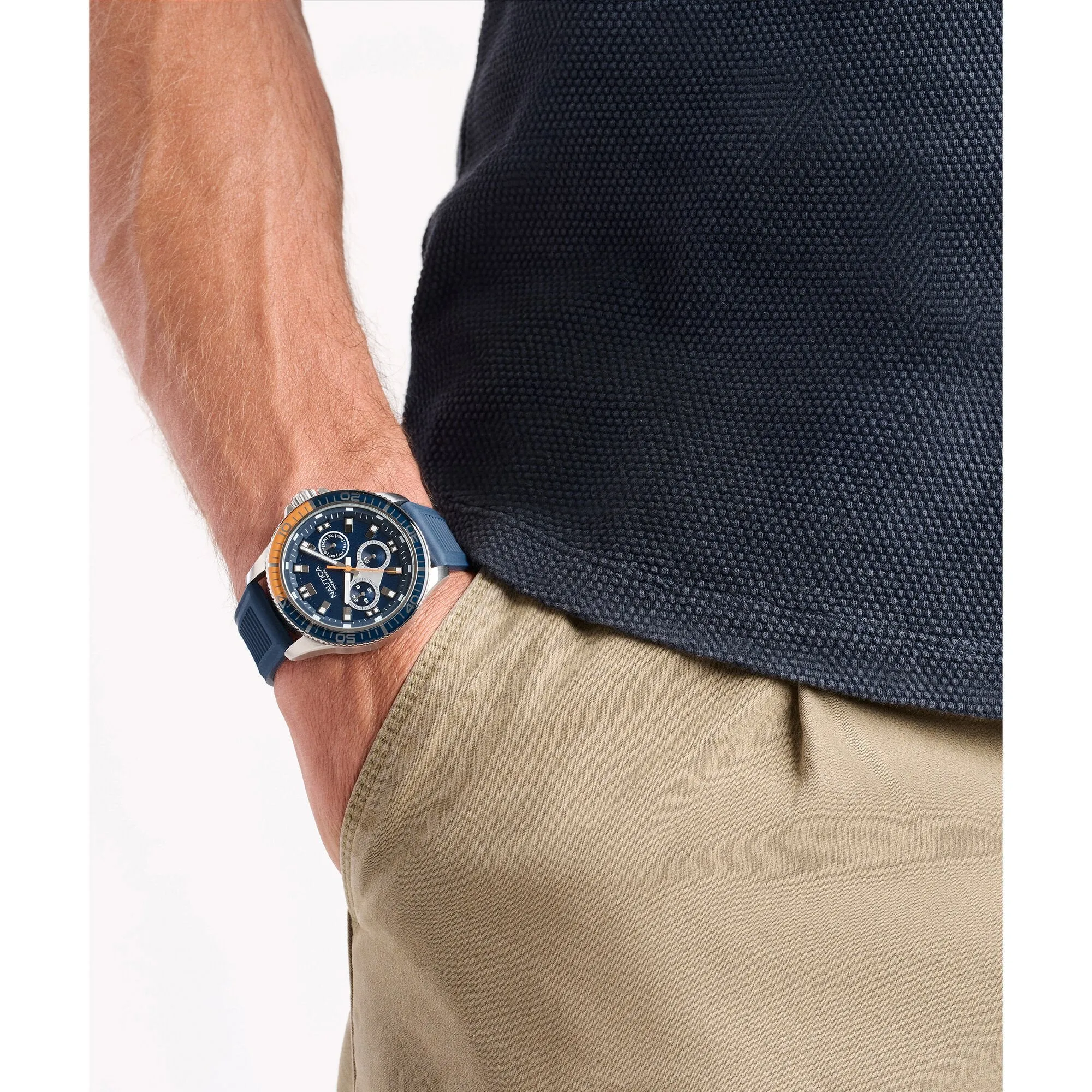 Nautica Mens Nct Windrose Wheat Fiber Watch Nautica Clothing