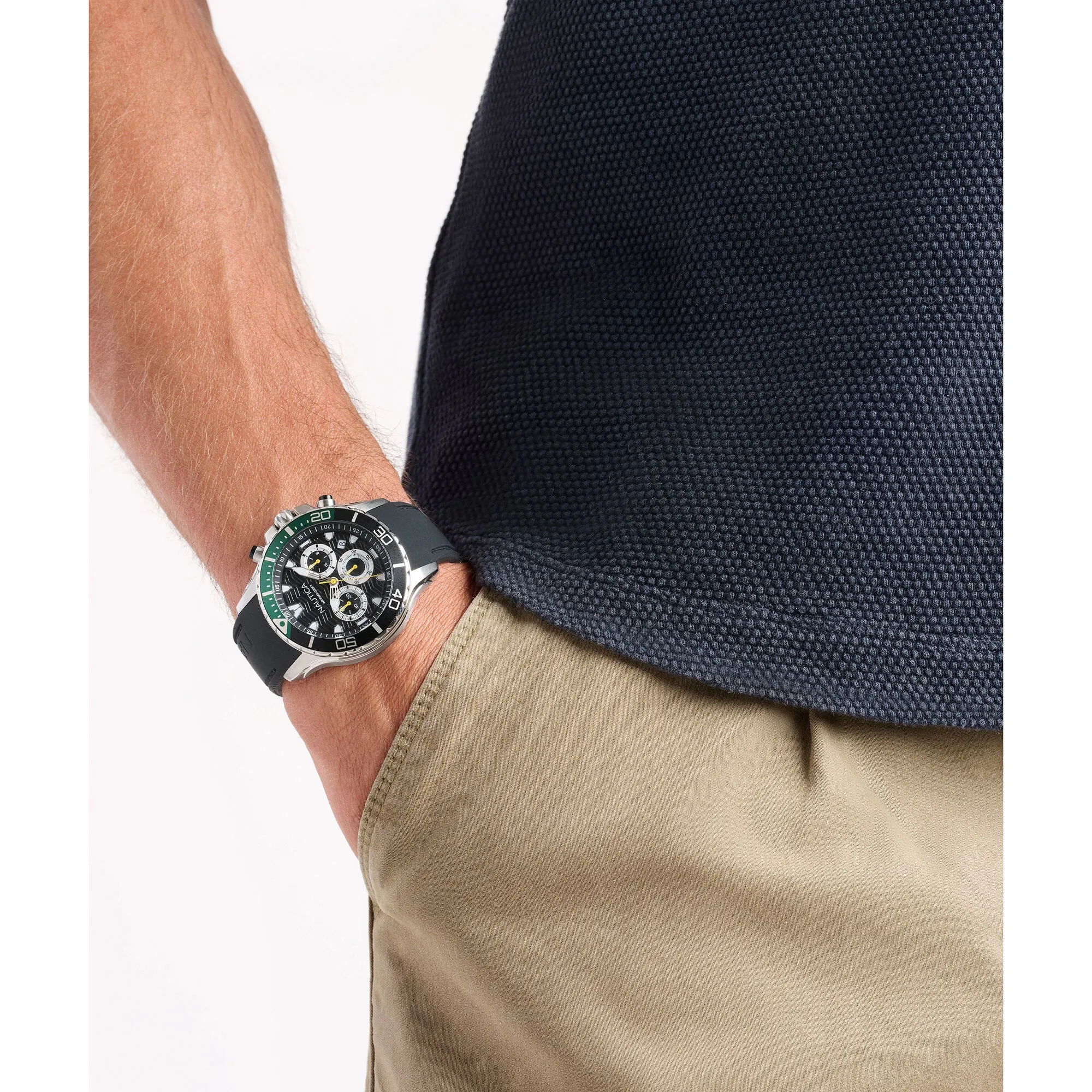 Nautica Mens Nst Chronograph Silicone Watch Nautica Clothing